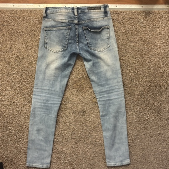 Black Premium Mens size 30waist jeans Distressed black mesh Light wash No flaws - Picture 8 of 11